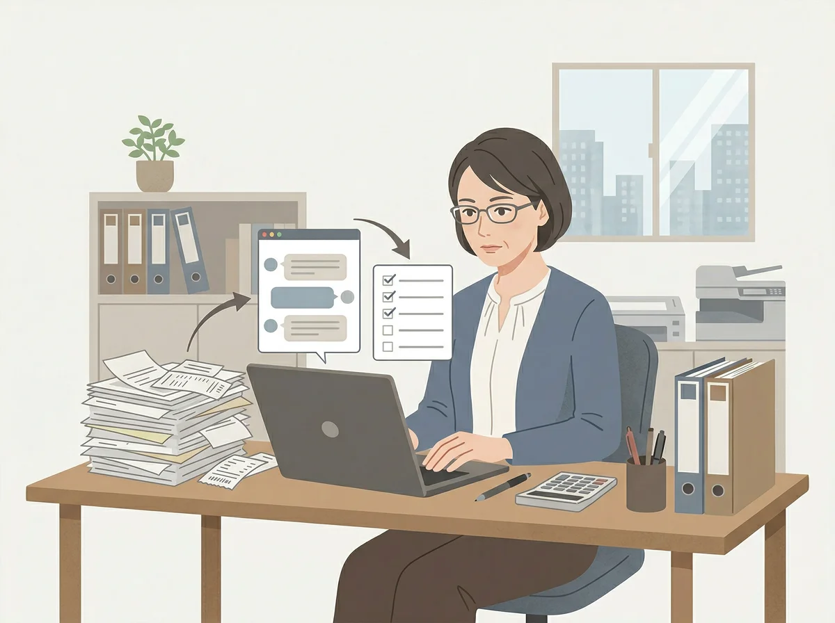 経理の仕事でAIを使う、現実的な場面