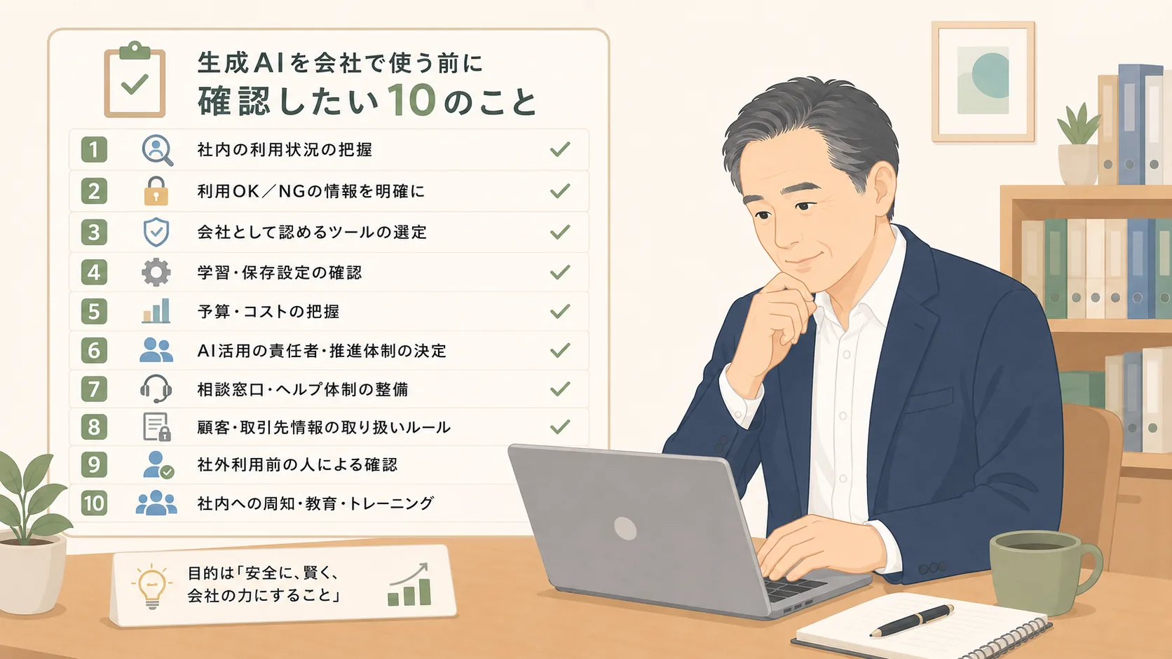 社内で生成AIを使う前に確認したい10項目