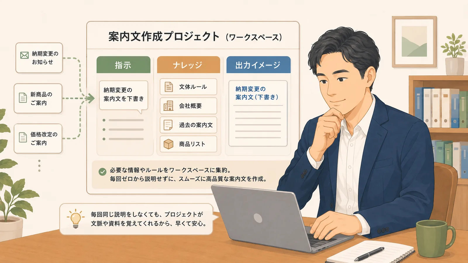 Claudeのプロジェクト機能とは？繰り返し業務を「作業部屋」にする使い方