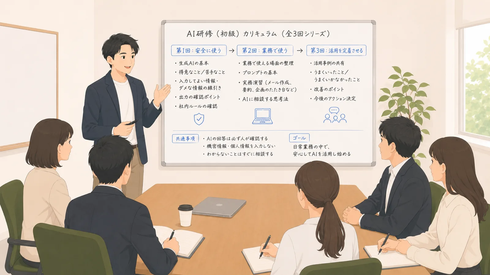 AI研修を始める前に決めたいこと｜目的によって、教える相手も内容も変わる