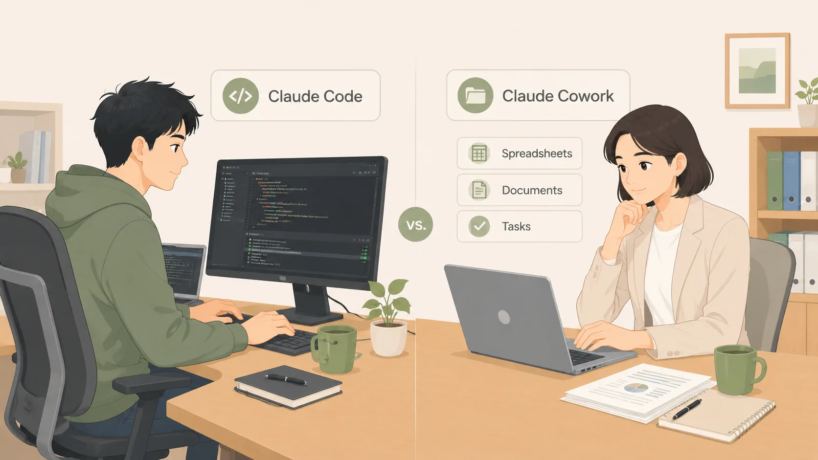 Claude CoworkとClaude Code、何が違う?どう使い分ける?