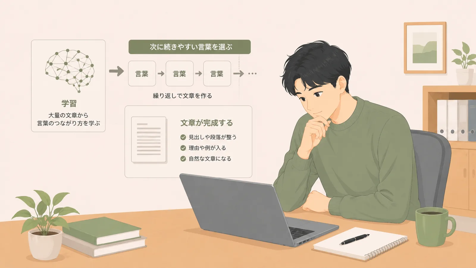 AIはどうやって文章を作っているのか？仕組みを解説