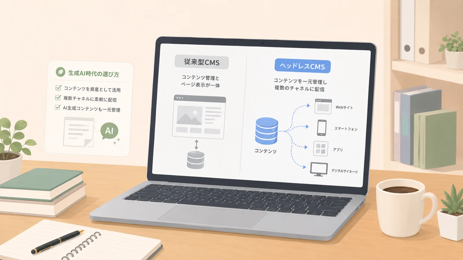 CMSとは？従来型とヘッドレスの違いを、生成AI時代の選び方から考える